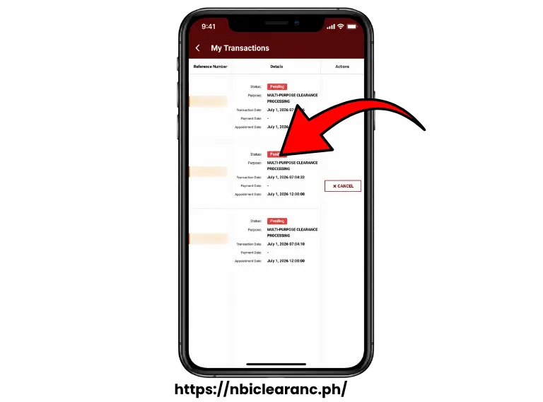 Follow the instruction shown in your transaction