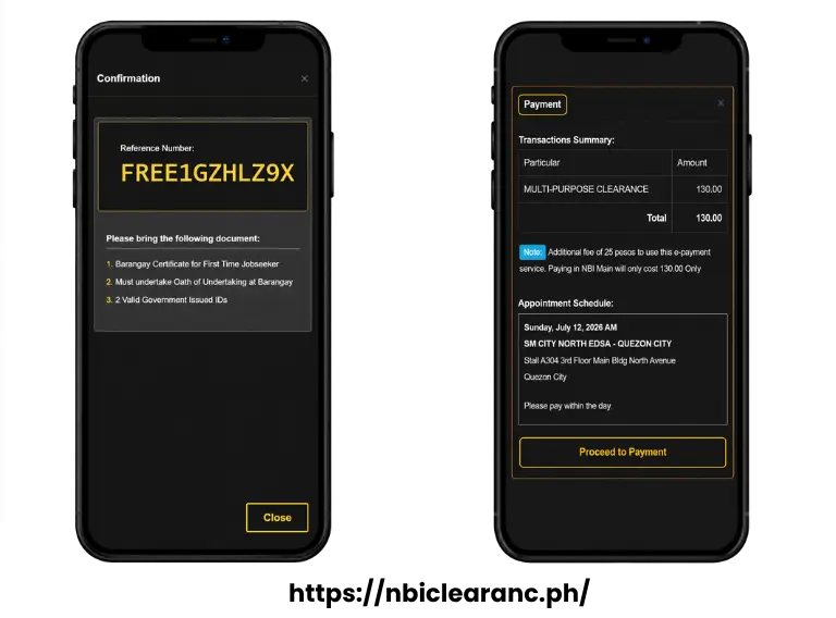 Pay through the process and save  reference number