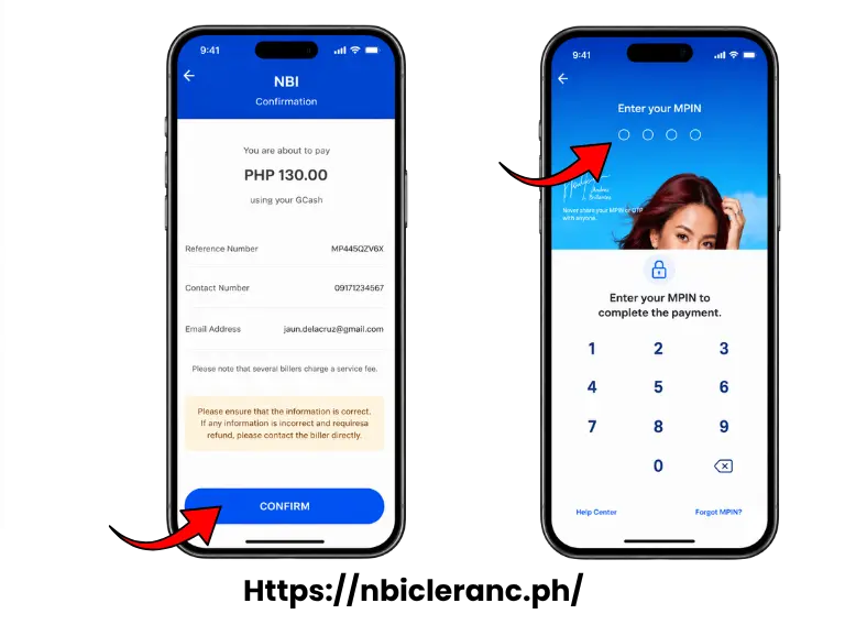 Review everything, tap confirm, and enter your MPIN