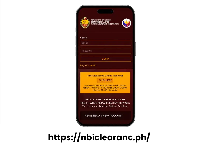 Open NBI Clearance portal